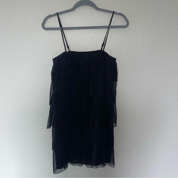 tularosa lakeside black ruffle tiered mini dress womens size XS - Picture 5 of 10